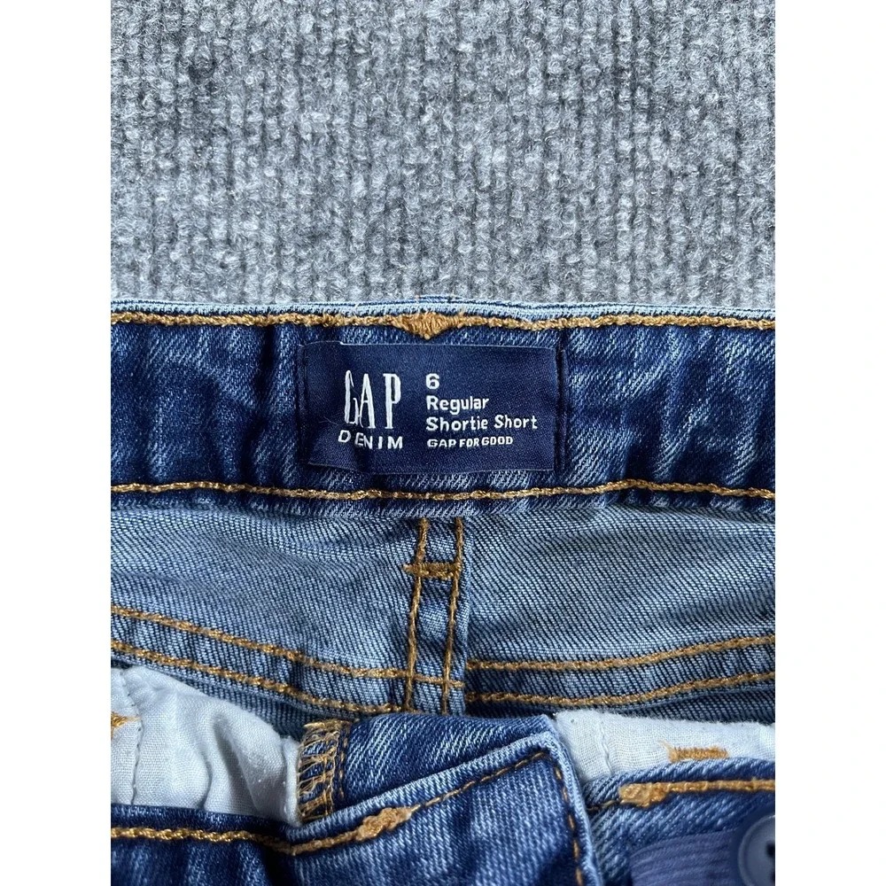 Gap Kids Girls Blue Denim Shortie Shorts Size 6 Regular Adjustable Waist